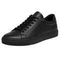 Premium Leather Low-Top Trainers – Jet Black | Jhourney Kazidy