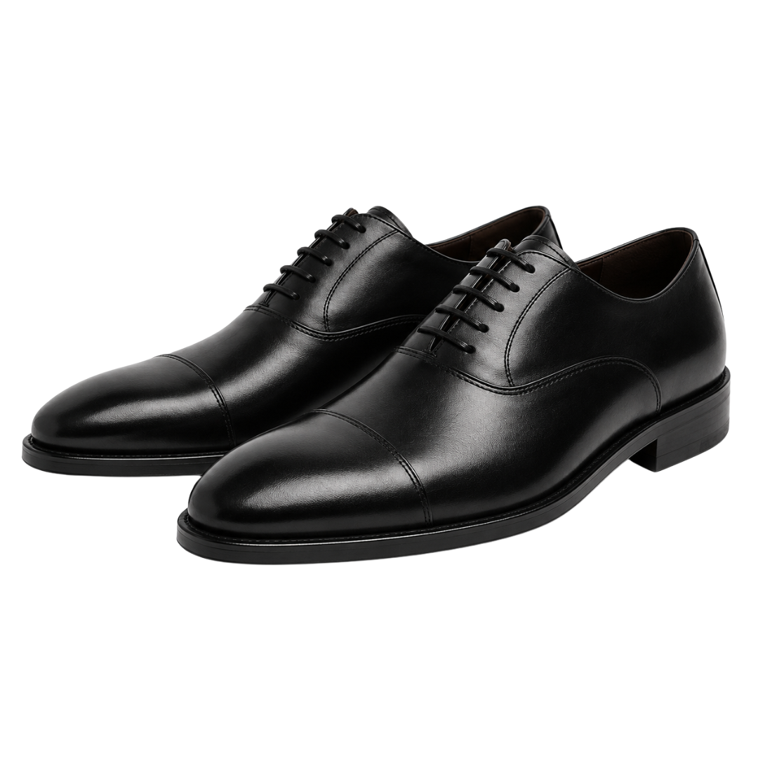 Polished Leather Oxford Shoes – Classic Black | Jhourney Kazidy
