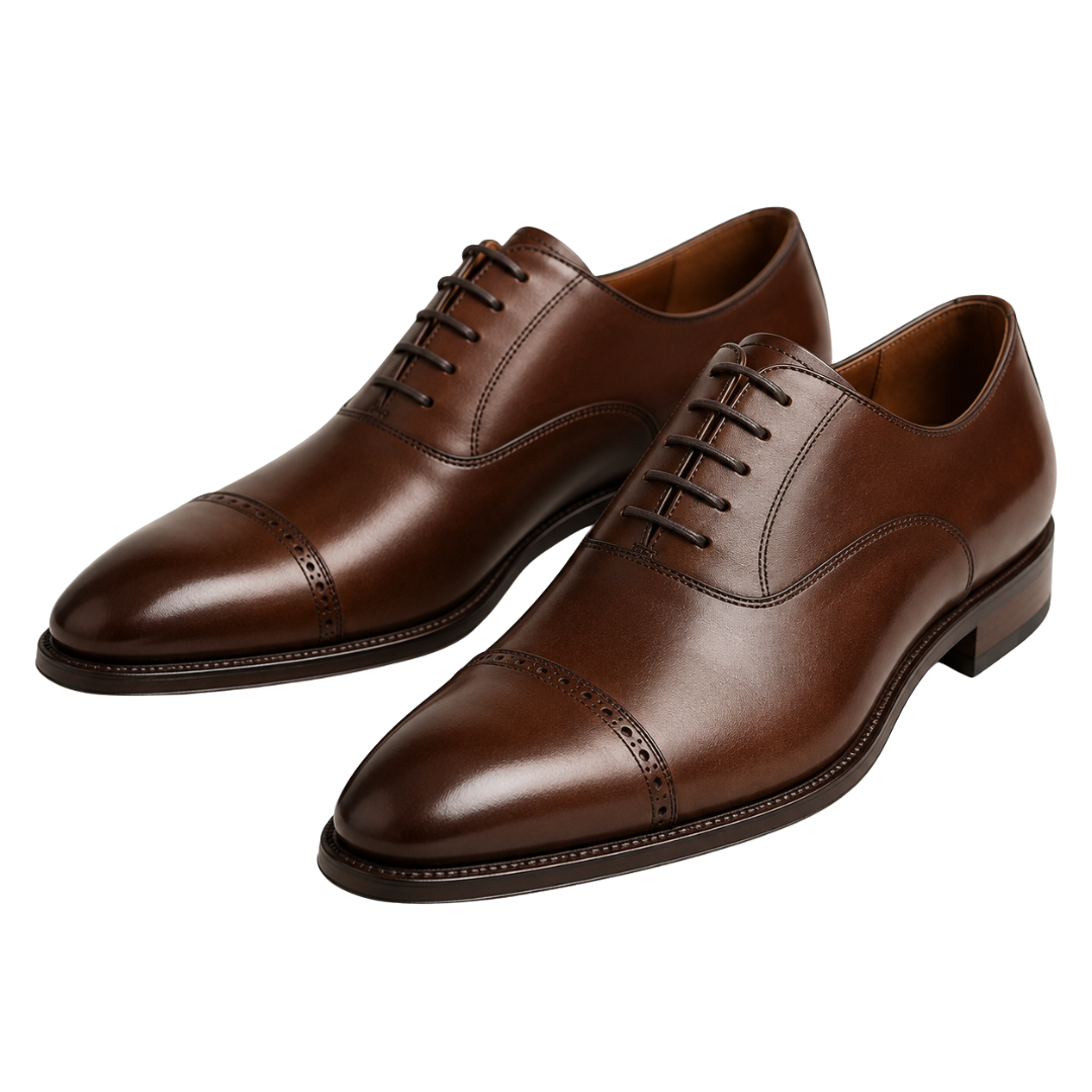 Polished Leather Oxford Shoes – Rich Brown | Jhourney Kazidy