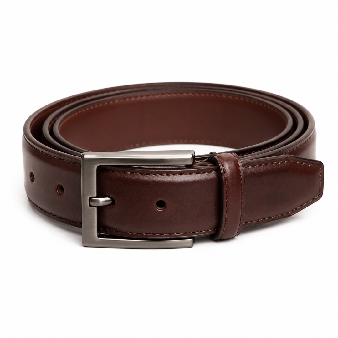 Full-Grain Leather Dress Belt – Rich Brown | Jhourney Kazidy