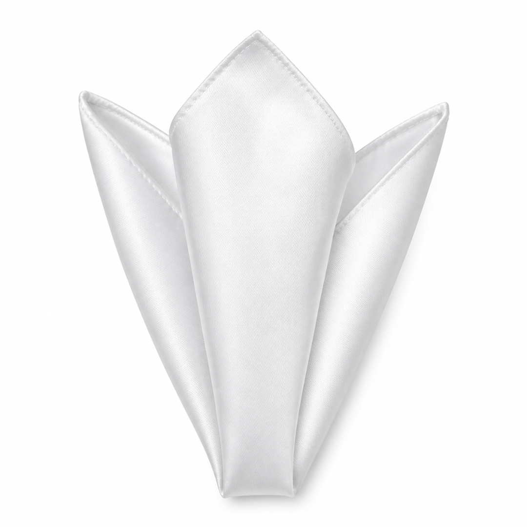 Pure Silk Pocket Square – Classic White | Jhourney Kazidy