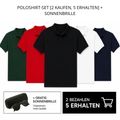 POLOSHIRT-SET [2 KAUFEN, 5 ERHALTEN] + SONNENBRILLE OFE